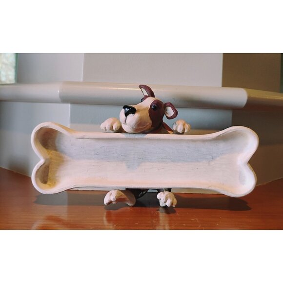 Cute Puppy Dog Bone Shaped Pencil Trinket Tray by Figi Tickle My Bones - Picture 2 of 8